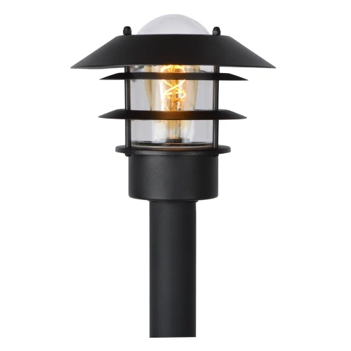 Парковый светильник Zico 11874/99/30 Lucide уличный IP44 чёрный 1 лампа, плафон прозрачный в стиле кантри прованс E27 фото 4